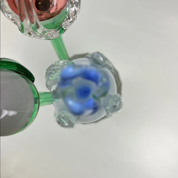 Mikasa Art Glass Hand Blown Murano Style ~ in Reddish/Blue/Lavender Tulip 🌷(3) - Picture 10 of 16